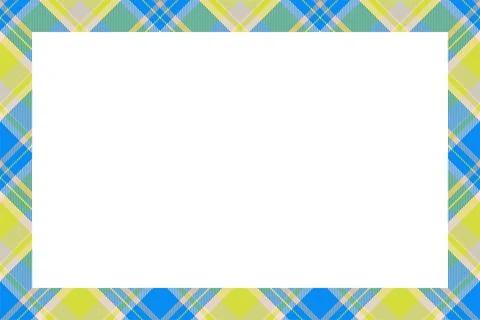 Vintage frame vector. Scottish border pattern retro style. Tartan plaid ornam Stock Illustration