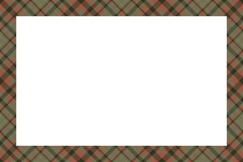 Vintage frame vector. Scottish border pattern retro style. Tartan plaid ornam Illustrazione stock