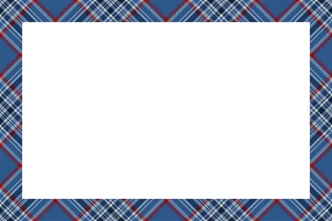 Vintage frame vector. Scottish border pattern retro style. Tartan plaid ornam Stock Illustration