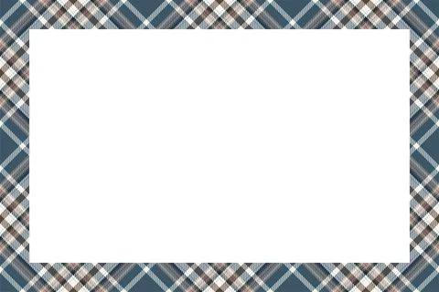 Vintage frame vector. Scottish border pattern retro style. Tartan plaid ornam Stock Illustration