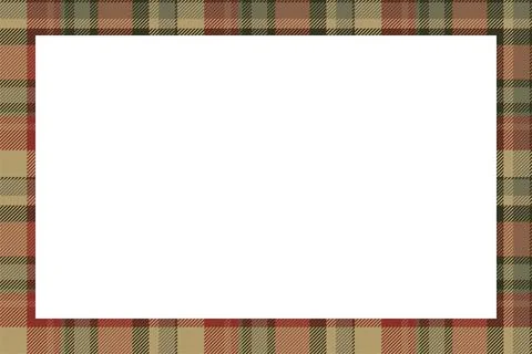 Vintage frame vector. Scottish border pattern retro style. Tartan plaid ornam 스톡 일러스트