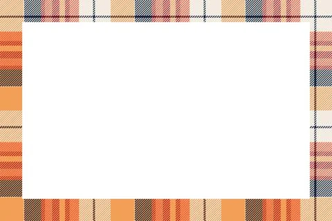 Vintage frame vector. Scottish border pattern retro style. Tartan plaid ornam 스톡 일러스트