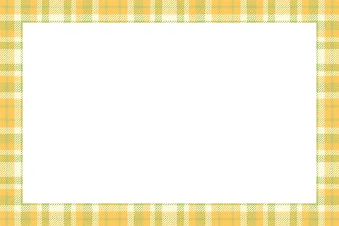 Vintage frame vector. Scottish border pattern retro style. Tartan plaid ornam Stock Illustration