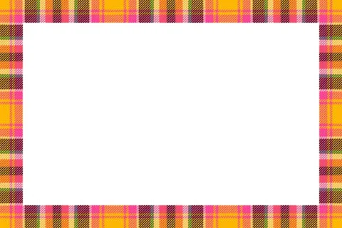 Vintage frame vector. Scottish border pattern retro style. Tartan plaid ornam Illustrazione stock