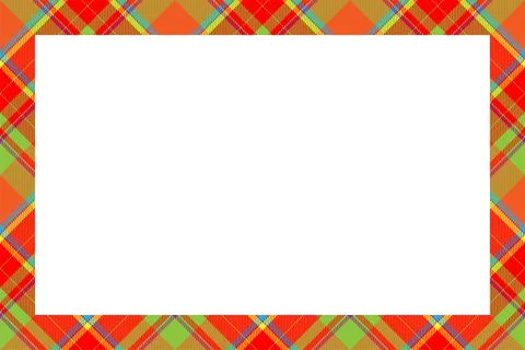Vintage frame vector. Scottish border pattern retro style. Tartan plaid ornam Stock Illustration