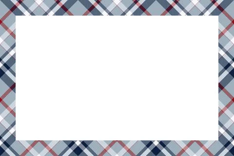 Vintage frame vector. Scottish border pattern retro style. Tartan plaid ornam Illustrazione stock