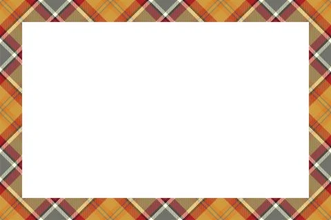 Vintage frame vector. Scottish border pattern retro style. Tartan plaid ornam Illustrazione stock