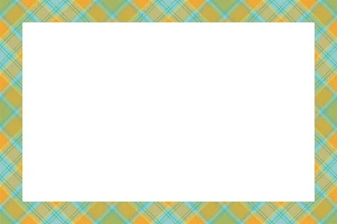 Vintage frame vector. Scottish border pattern retro style. Tartan plaid ornam Stock Illustration