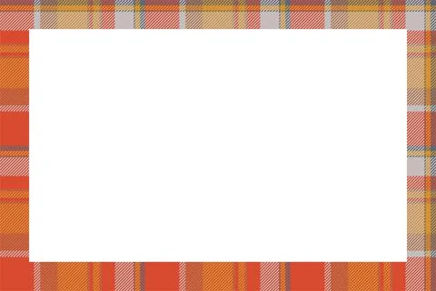 Vintage frame vector. Scottish border pattern retro style. Tartan plaid ornam Stock Illustration