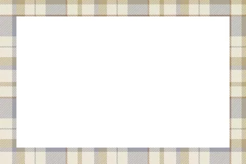Vintage frame vector. Scottish border pattern retro style. Tartan plaid ornam Stock Illustration