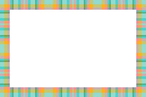 Vintage frame vector. Scottish border pattern retro style. Tartan plaid ornam Stock Illustration