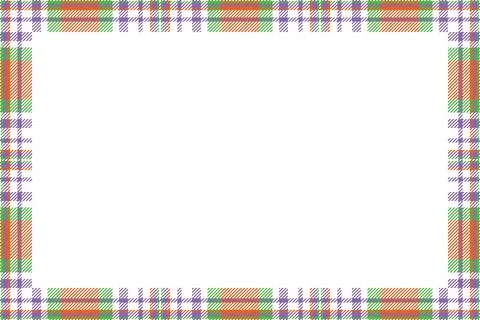 Vintage frame vector. Scottish border pattern retro style. Tartan plaid ornam Illustrazione stock