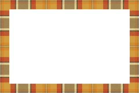 Vintage frame vector. Scottish border pattern retro style. Tartan plaid ornam Stock Illustration