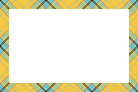 Vintage frame vector. Scottish border pattern retro style. Tartan plaid ornam Illustrazione stock