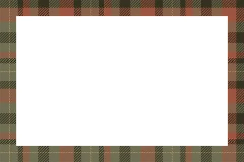 Vintage frame vector. Scottish border pattern retro style. Tartan plaid ornam 스톡 일러스트