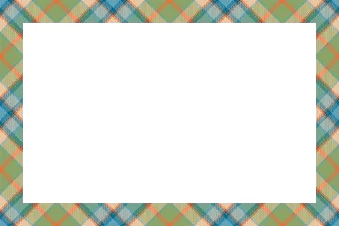 Vintage frame vector. Scottish border pattern retro style. Tartan plaid ornam Illustrazione stock