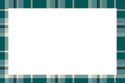 Vintage frame vector. Scottish border pattern retro style. Tartan plaid ornam Stock Illustration
