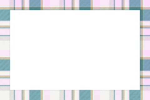 Vintage frame vector. Scottish border pattern retro style. Tartan plaid ornam Stock Illustration