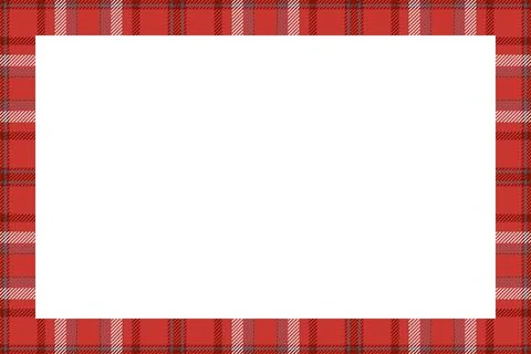 Vintage frame vector. Scottish border pattern retro style. Tartan plaid ornam Stock Illustration