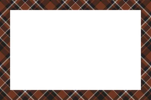 Vintage frame vector. Scottish border pattern retro style. Tartan plaid ornam 스톡 일러스트