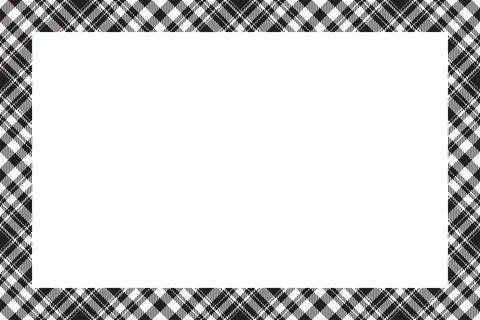Vintage frame vector. Scottish border pattern retro style. Tartan plaid ornam Stock Illustration