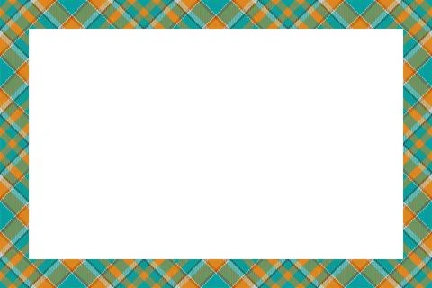 Vintage frame vector. Scottish border pattern retro style. Tartan plaid ornam Stock Illustration
