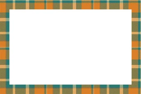 Vintage frame vector. Scottish border pattern retro style. Tartan plaid ornam Stock Illustration