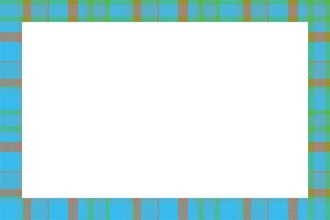 Vintage frame vector. Scottish border pattern retro style. Tartan plaid ornam Stock Illustration