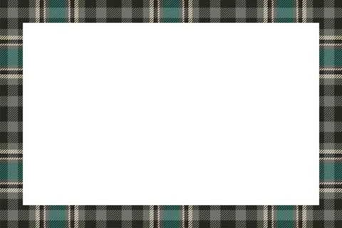Vintage frame vector. Scottish border pattern retro style. Tartan plaid ornam 스톡 일러스트