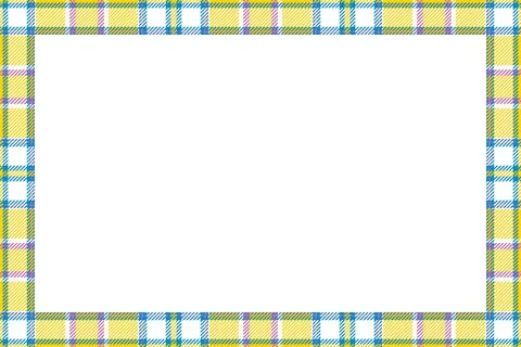 Vintage frame vector. Scottish border pattern retro style. Tartan plaid ornam Stock Illustration