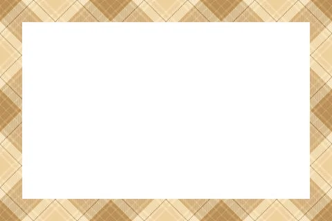 Vintage frame vector. Scottish border pattern retro style. Tartan plaid ornam Stock Illustration