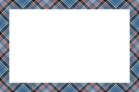 Vintage frame vector. Scottish border pattern retro style. Tartan plaid ornam Illustrazione stock