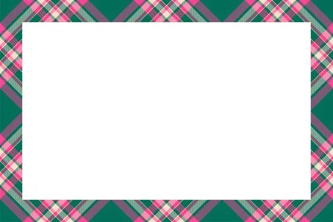 Vintage frame vector. Scottish border pattern retro style. Tartan plaid ornam Stock Illustration
