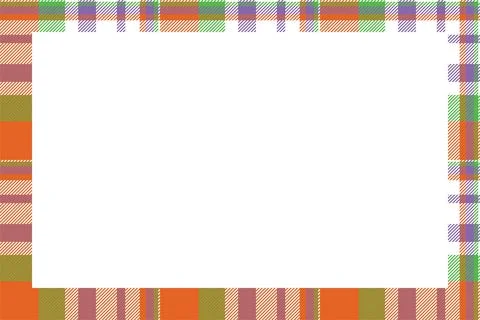 Vintage frame vector. Scottish border pattern retro style. Tartan plaid ornam Stock Illustration