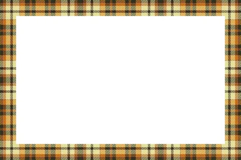 Vintage frame vector. Scottish border pattern retro style. Tartan plaid ornam Stock Illustration