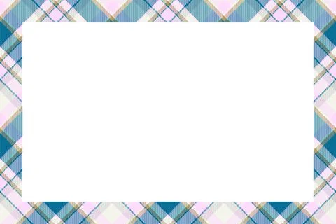 Vintage frame vector. Scottish border pattern retro style. Tartan plaid ornam Stock Illustration