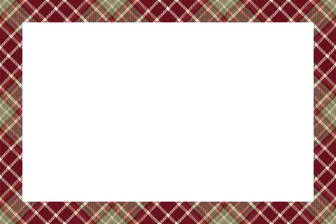 Vintage frame vector. Scottish border pattern retro style. Tartan plaid ornam Stock Illustration