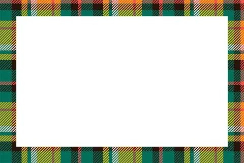 Vintage frame vector. Scottish border pattern retro style. Tartan plaid ornam Stock Illustration