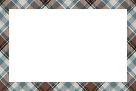 Vintage frame vector. Scottish border pattern retro style. Tartan plaid ornam Stock Illustration