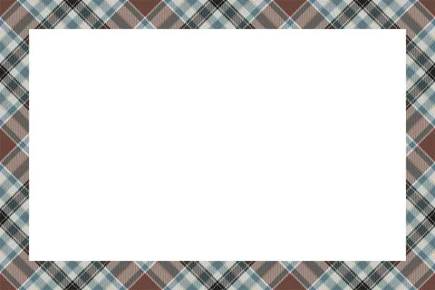 Vintage frame vector. Scottish border pattern retro style. Tartan plaid ornam Stock Illustration