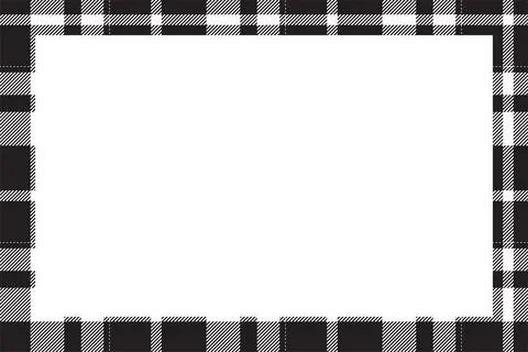 Vintage frame vector. Scottish border pattern retro style. Tartan plaid ornam Illustrazione stock