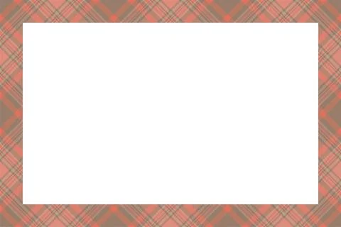 Vintage frame vector. Scottish border pattern retro style. Tartan plaid ornam Stock Illustration