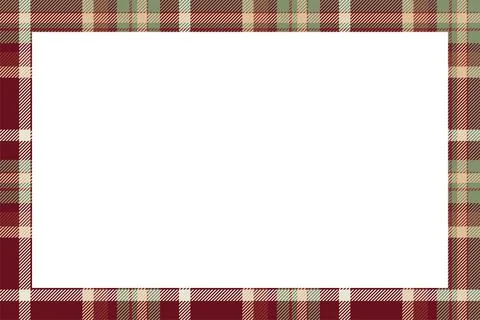 Vintage frame vector. Scottish border pattern retro style. Tartan plaid ornam Illustrazione stock