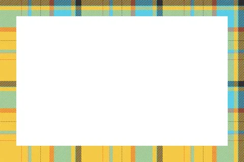 Vintage frame vector. Scottish border pattern retro style. Tartan plaid ornam Illustrazione stock