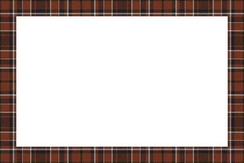 Vintage frame vector. Scottish border pattern retro style. Tartan plaid ornam Illustrazione stock