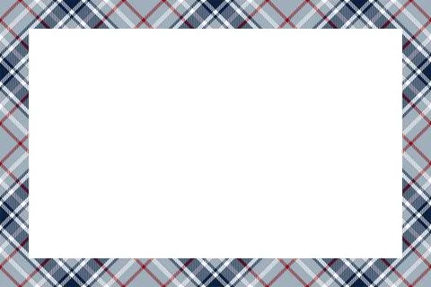 Vintage frame vector. Scottish border pattern retro style. Tartan plaid ornam Stock Illustration
