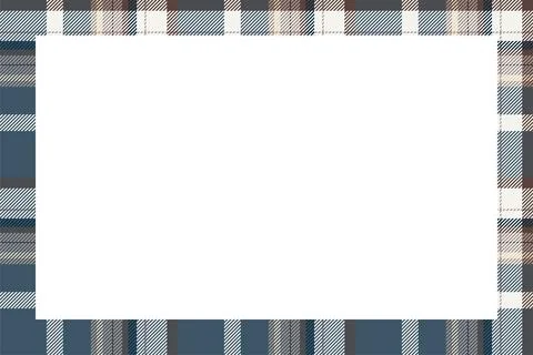 Vintage frame vector. Scottish border pattern retro style. Tartan plaid ornam Illustrazione stock
