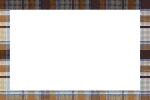 Vintage frame vector. Scottish border pattern retro style. Tartan plaid ornam 스톡 일러스트