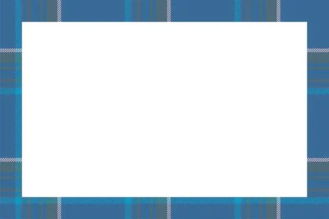 Vintage frame vector. Scottish border pattern retro style. Tartan plaid ornam Stock Illustration