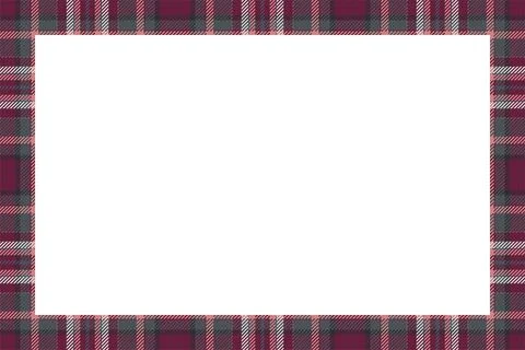 Vintage frame vector. Scottish border pattern retro style. Tartan plaid ornam Illustrazione stock